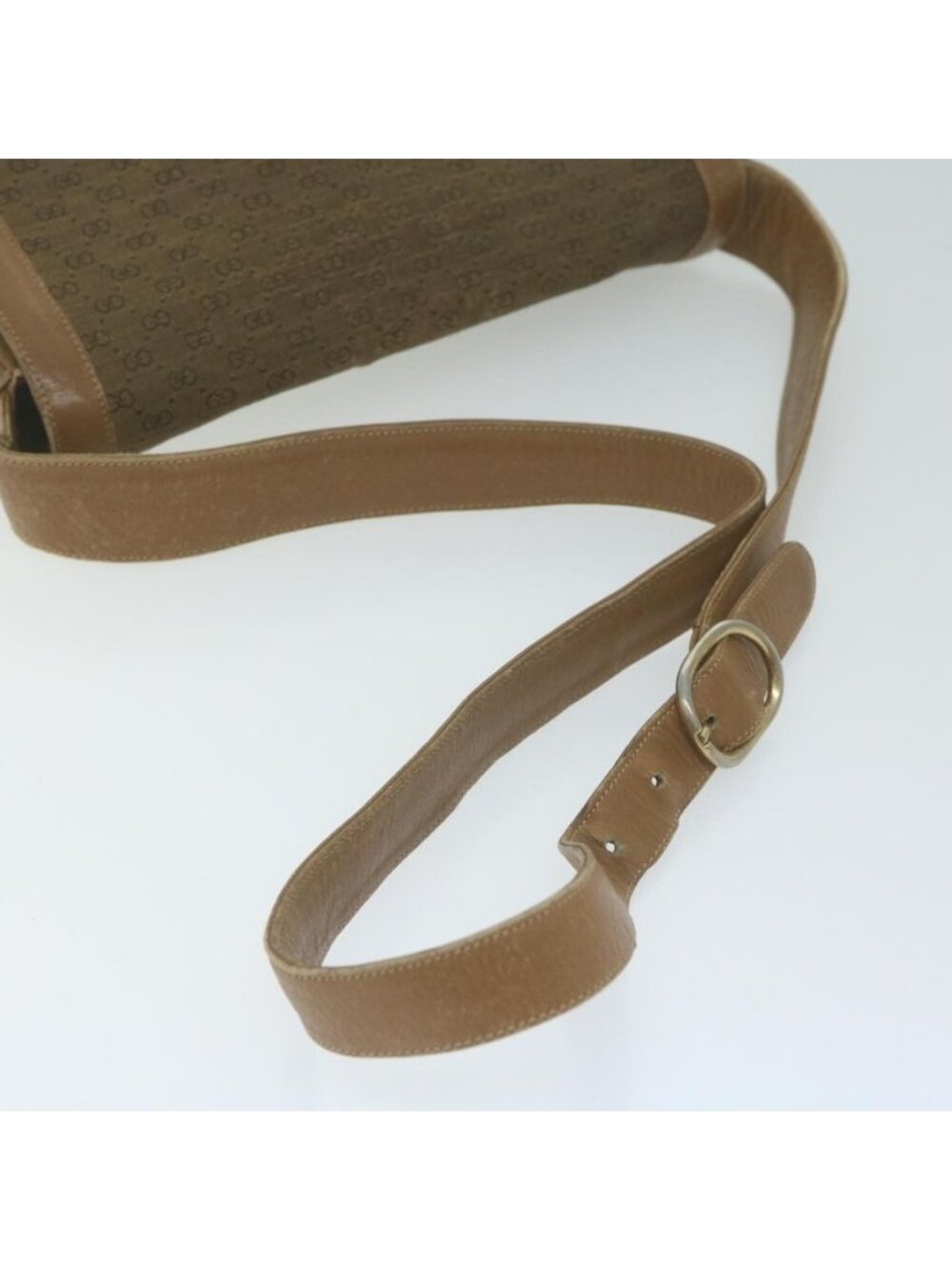 Authentic GUCCI Micro GG Canvas Shoulder Bag Beige Brown - Picture 15 of 16